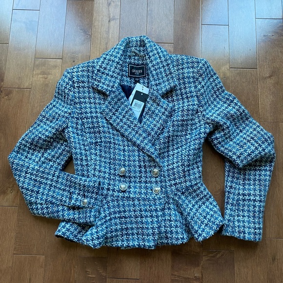 GUESS Christy peplum tweed Blazer XS BNWT - Picture 5 of 13